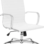 Eliza White Leather Office Chair